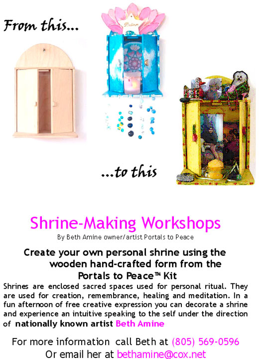 Shrine-Making Workshop in Santa Barbara with Beth Amine on May 12th & May 20th 2007